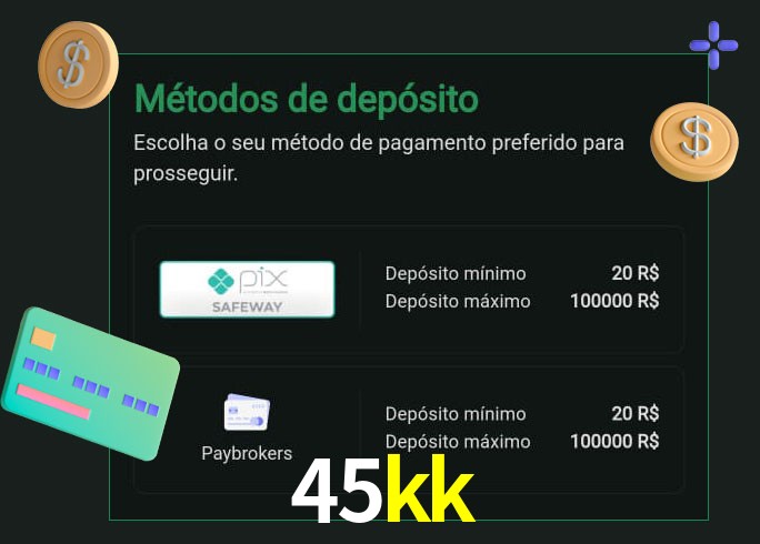 O cassino 45kk oferece uma grande variedade de métodos de pagamento